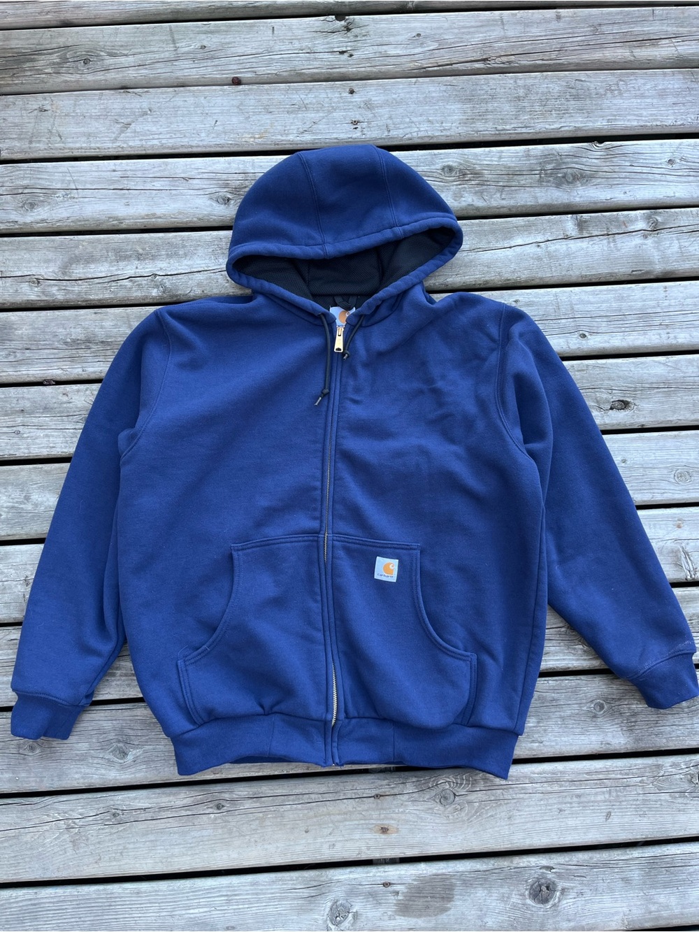 Carhartt J149 Thermal-Lined Hooded Full Zip Sweatshirt in the Navy (NVY)